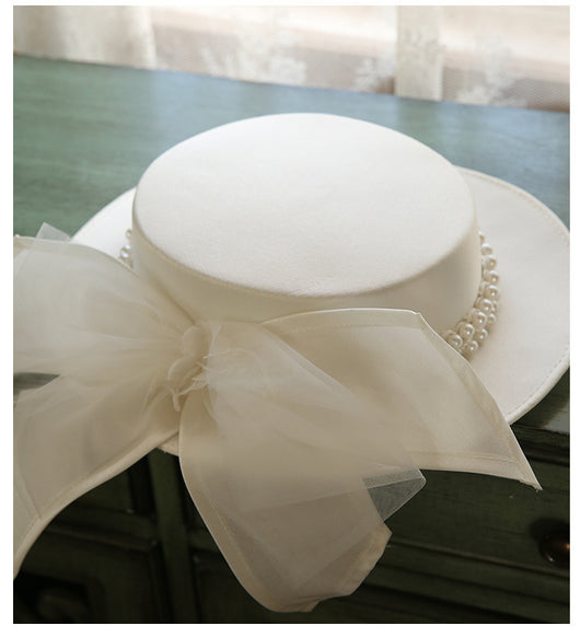 Sombrero Plano Elegante de Perlas para Mujer - Estilo Francés - Image 8