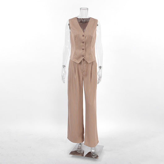 Chaleco V-Neck con Tirantes Anchos - Traje Casual Versátil - Image 9