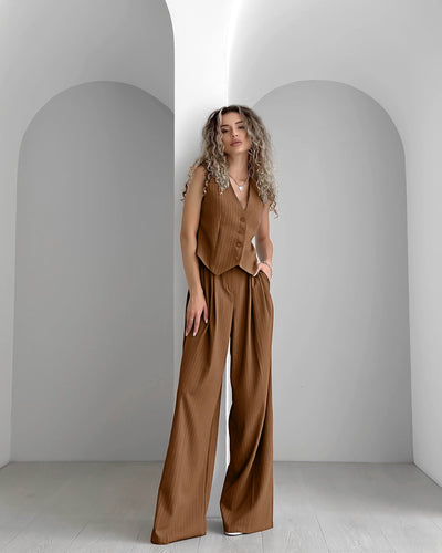 Chaleco V-Neck con Tirantes Anchos - Traje Casual Versátil - Image 10
