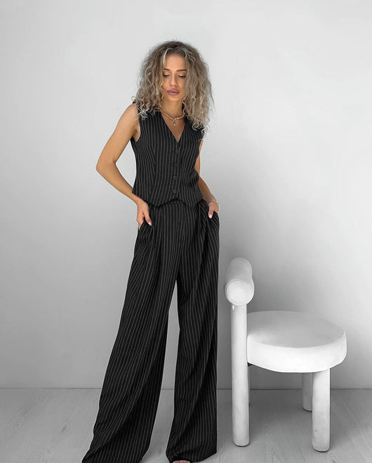 Chaleco V-Neck con Tirantes Anchos - Traje Casual Versátil - Image 19