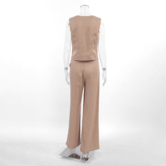 Chaleco V-Neck con Tirantes Anchos - Traje Casual Versátil - Image 24