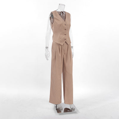 Chaleco V-Neck con Tirantes Anchos - Traje Casual Versátil - Image 25