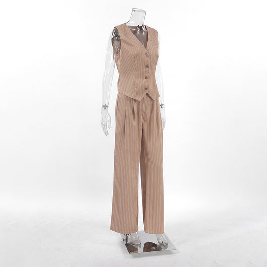 Chaleco V-Neck con Tirantes Anchos - Traje Casual Versátil - Image 25