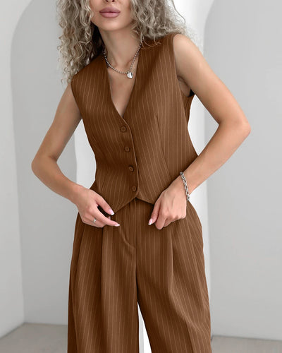 Chaleco V-Neck con Tirantes Anchos - Traje Casual Versátil - Image 27