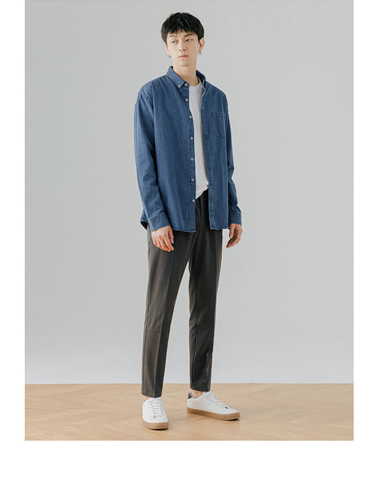 Camisa Denim Manga Larga Casual para Hombre - Estilo Versátil y Moderno - Image 9