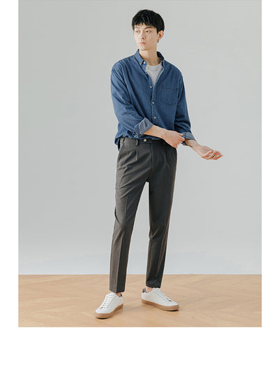 Camisa Denim Manga Larga Casual para Hombre - Estilo Versátil y Moderno - Image 12