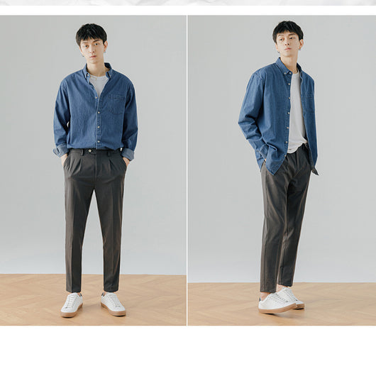 Camisa Denim Manga Larga Casual para Hombre - Estilo Versátil y Moderno - Image 13
