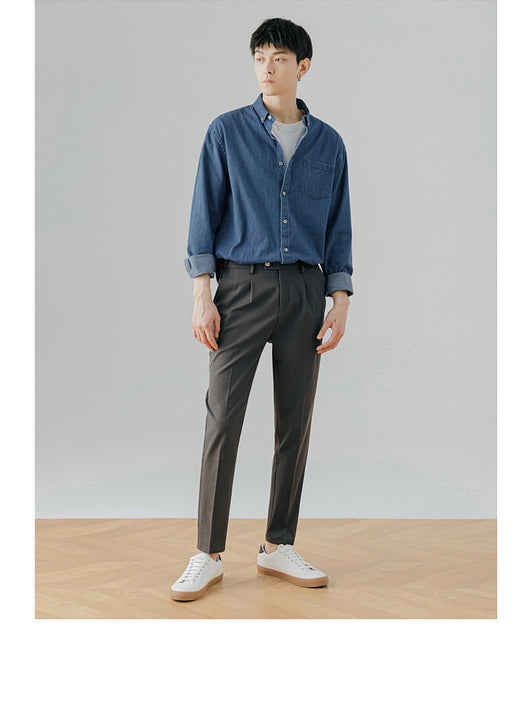 Camisa Denim Manga Larga Casual para Hombre - Estilo Versátil y Moderno - Image 14