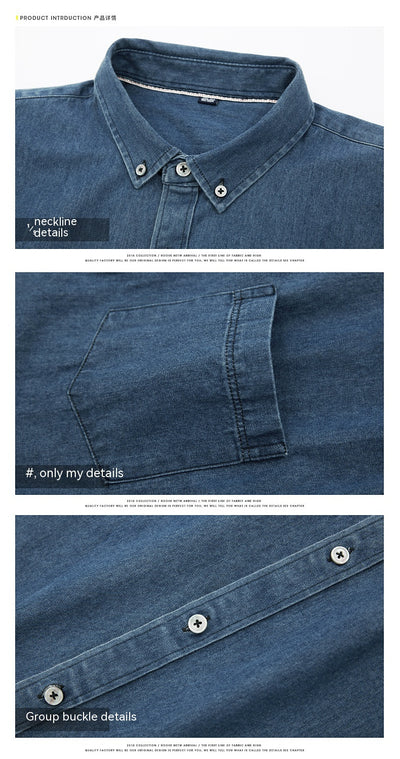 Camisa Denim Manga Larga Casual para Hombre - Estilo Versátil y Moderno - Image 15
