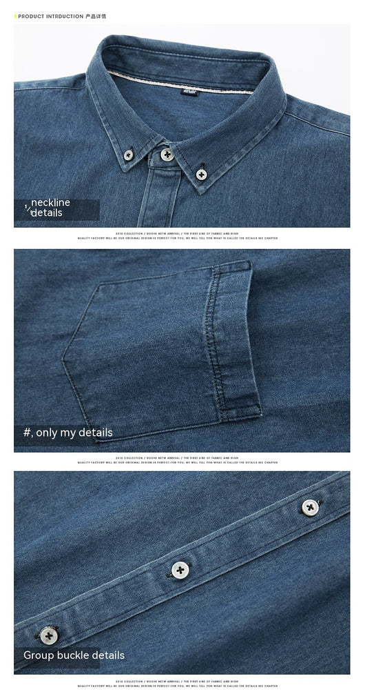Camisa Denim Manga Larga Casual para Hombre - Estilo Versátil y Moderno - Image 15
