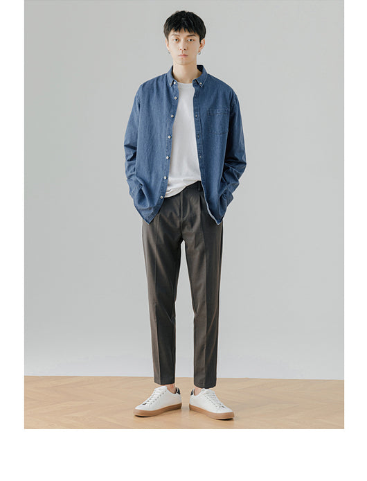 Camisa Denim Manga Larga Casual para Hombre - Estilo Versátil y Moderno - Image 17