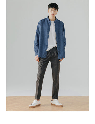 Camisa Denim Manga Larga Casual para Hombre - Estilo Versátil y Moderno - Image 18