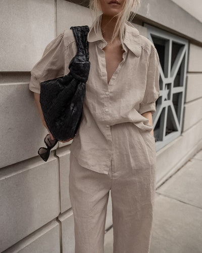Conjunto Dos Piezas: Camisa Suelta Manga Larga y Pantalón Ancho Cómodo - Image 10