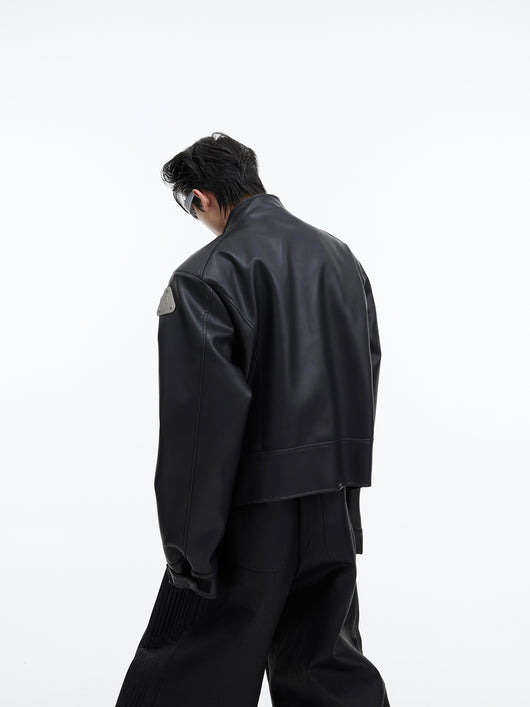 Chaqueta de Cuero con Diseño Gráfico Metálico - Image 11