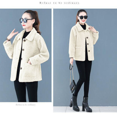 Chaqueta Corta de Lana de Cordero para Otoño e Invierno - Image 12