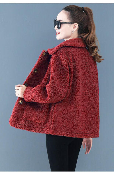 Chaqueta Corta de Lana de Cordero para Otoño e Invierno - Image 13