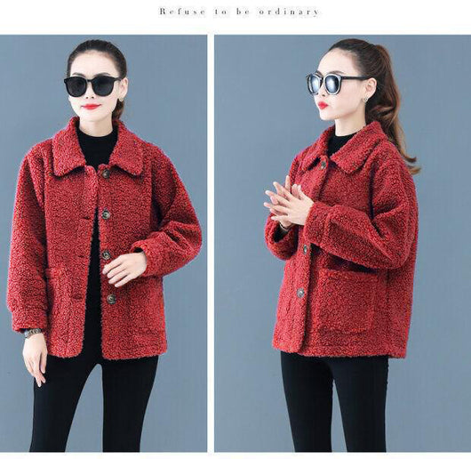 Chaqueta Corta de Lana de Cordero para Otoño e Invierno - Image 14