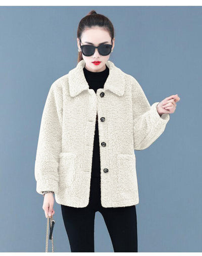 Chaqueta Corta de Lana de Cordero para Otoño e Invierno - Image 15