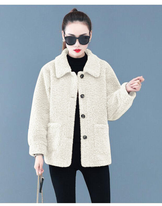 Chaqueta Corta de Lana de Cordero para Otoño e Invierno - Image 15