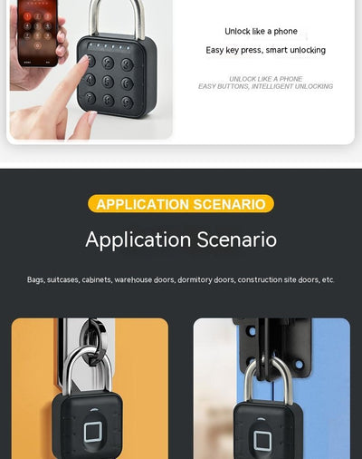 Candado Inteligente con Huella Dactilar, Contraseña y APP - Resistente al Agua - Image 9