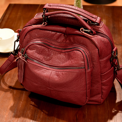Bolso de Cuero Retro de Gran Capacidad para Mujer - Bandolera Casual - Image 7