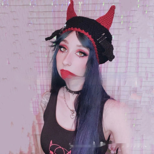 Gorro de Lana Cuernos Diabólicos - Ideal para Primavera Temprana - Image 9