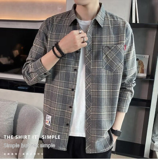 Camisa Casual Cuadros Estilo Hong Kong para Jóvenes - Image 56