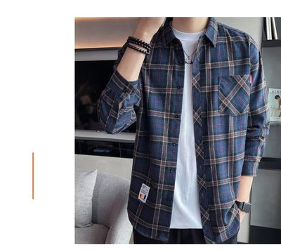 Camisa Casual Cuadros Estilo Hong Kong para Jóvenes - Image 58