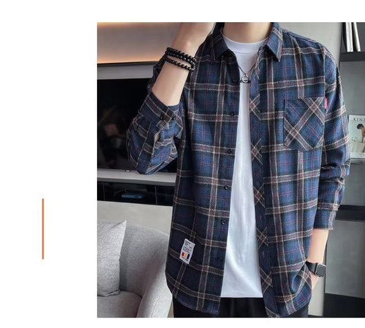 Camisa Casual Cuadros Estilo Hong Kong para Jóvenes - Image 58