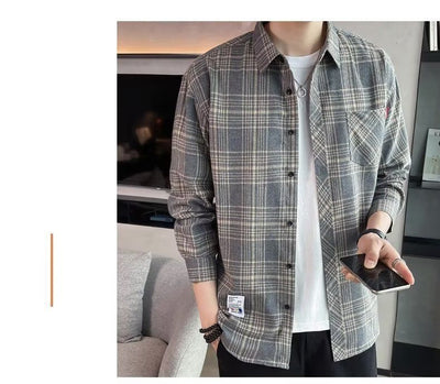 Camisa Casual Cuadros Estilo Hong Kong para Jóvenes - Image 59