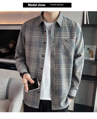 Camisa Casual Cuadros Estilo Hong Kong para Jóvenes - Image 60