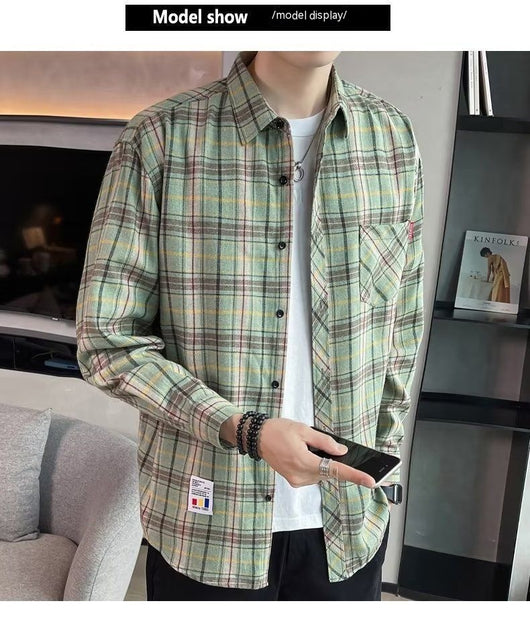 Camisa Casual Cuadros Estilo Hong Kong para Jóvenes - Image 64
