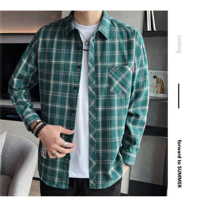 Camisa Casual Cuadros Estilo Hong Kong para Jóvenes - Image 66