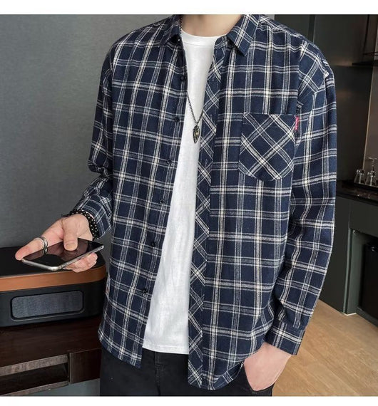 Camisa Casual Cuadros Estilo Hong Kong para Jóvenes - Image 72