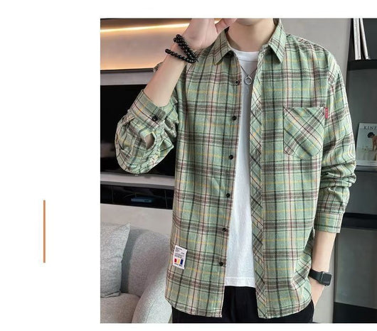 Camisa Casual Cuadros Estilo Hong Kong para Jóvenes - Image 73