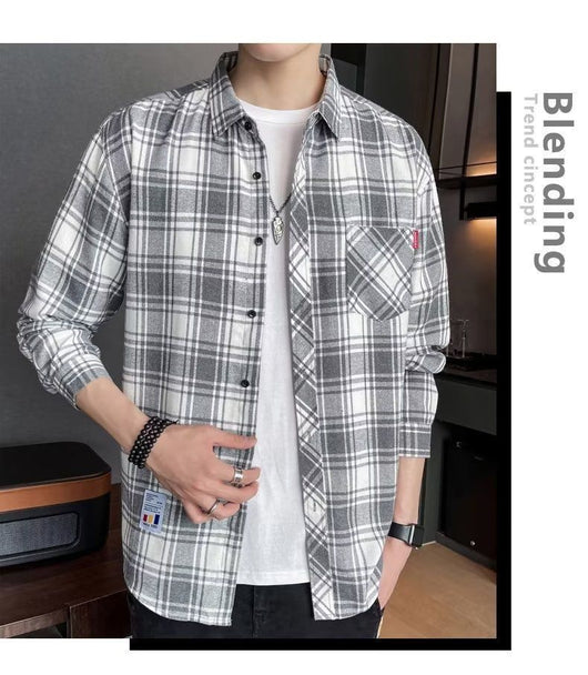 Camisa Casual Cuadros Estilo Hong Kong para Jóvenes - Image 76