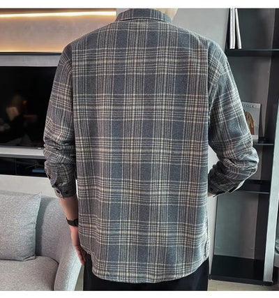 Camisa Casual Cuadros Estilo Hong Kong para Jóvenes - Image 78