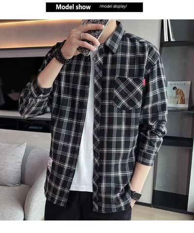 Camisa Casual Cuadros Estilo Hong Kong para Jóvenes - Image 84