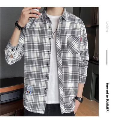 Camisa Casual Cuadros Estilo Hong Kong para Jóvenes - Image 87