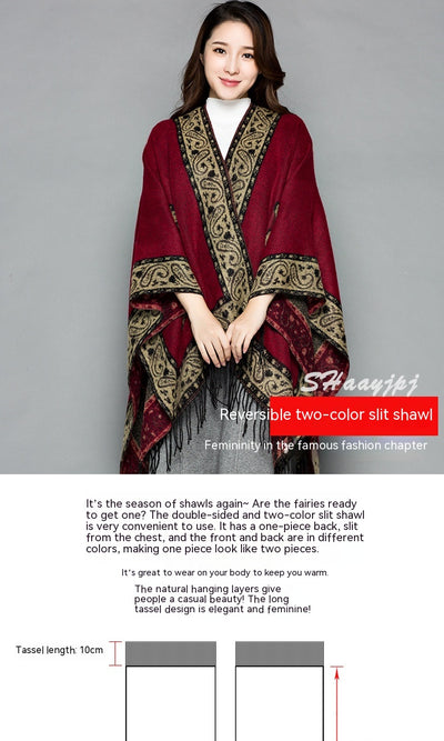 Poncho Étnico Nepali Extra Grande Acolchado para Otoño e Invierno - Image 19