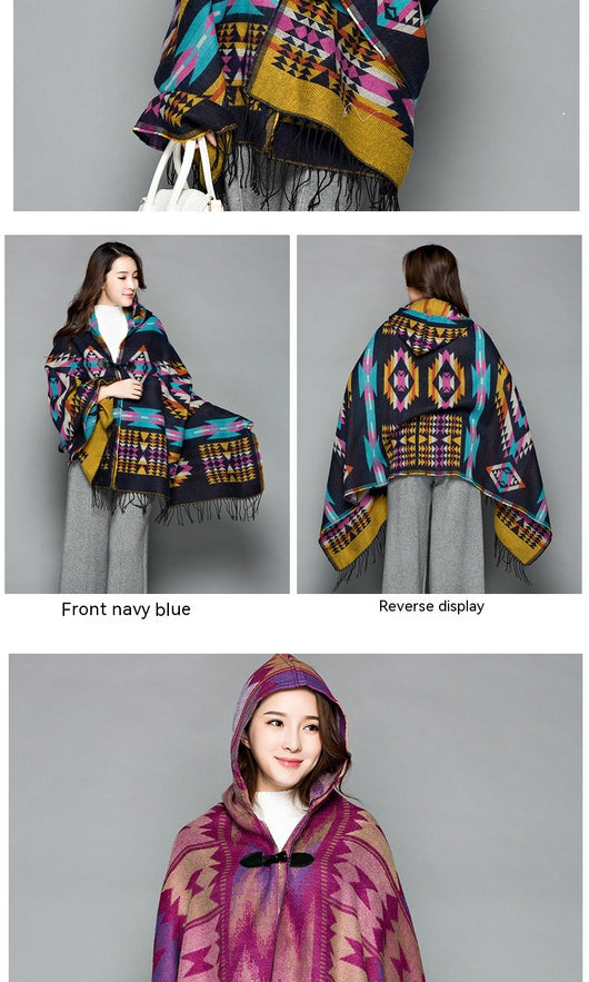 Poncho Étnico Nepali Extra Grande Acolchado para Otoño e Invierno - Image 29