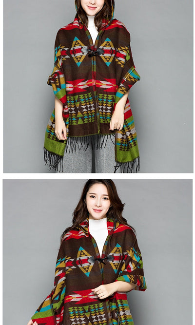 Poncho Étnico Nepali Extra Grande Acolchado para Otoño e Invierno - Image 35