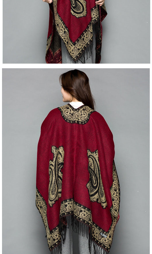 Poncho Étnico Nepali Extra Grande Acolchado para Otoño e Invierno - Image 38
