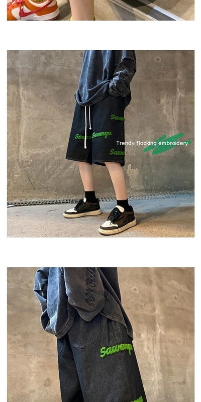 Shorts Rectos Sueltos con Textura Flocking - Image 15