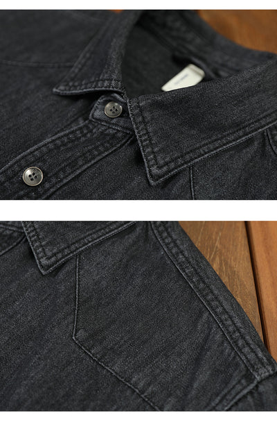 Camisa Denim Holgada Estilo Japonés Talla Grande Manga Larga - Image 27