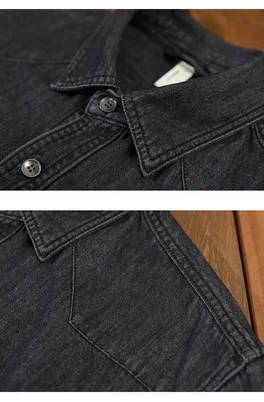 Camisa Denim Holgada Estilo Japonés Talla Grande Manga Larga - Image 27