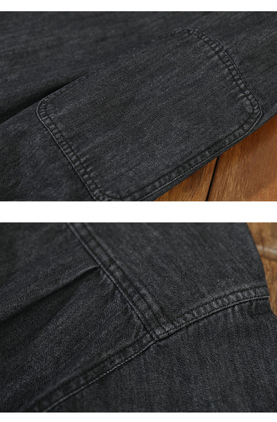 Camisa Denim Holgada Estilo Japonés Talla Grande Manga Larga - Image 29