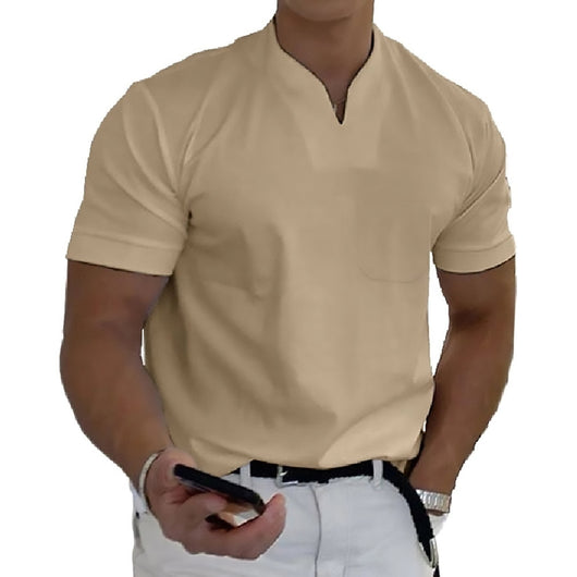 Playera Deportiva Manga Corta Hombre Talla Grande Algodón Elástico con Bolsillo - Image 21