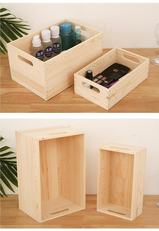 Caja de Almacenamiento Retro de Madera - Organizador Rectangular para Cosméticos - Image 17