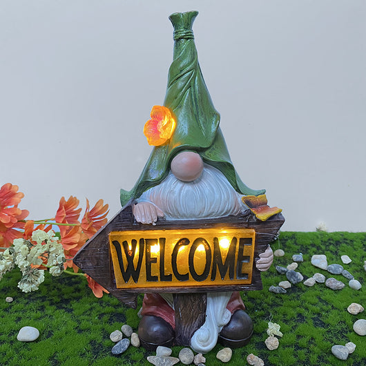 Lámpara Solar Decorativa de Jardín con Estatua de Resina - Image 14